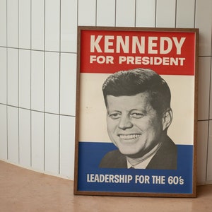 Reimpresión del cartel de la campaña de JFK. Cartel vintage de John F. Kennedy de 1960.