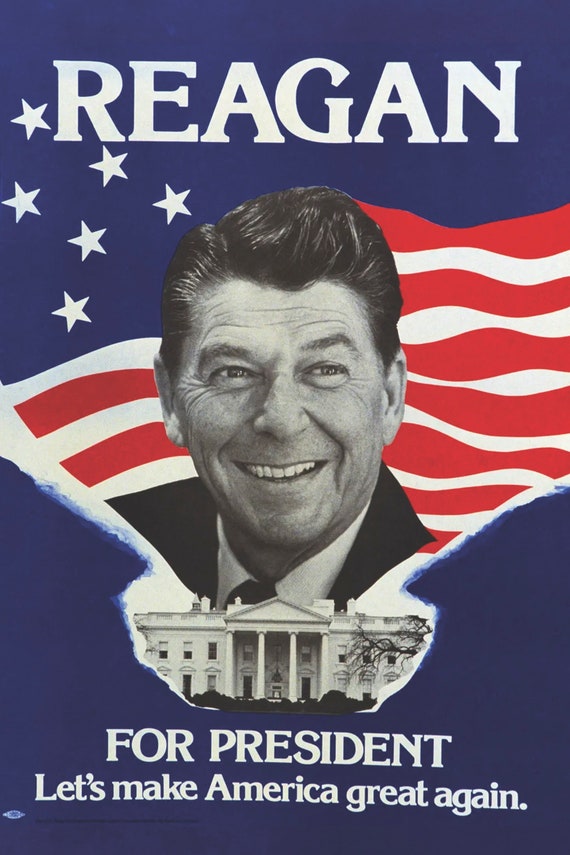 ©︎ 1980 VINTAGE REAGAN FOR PRESIDENT NOW！ Ronald Reagan 1980 Campaign Poster Reprint - Etsy