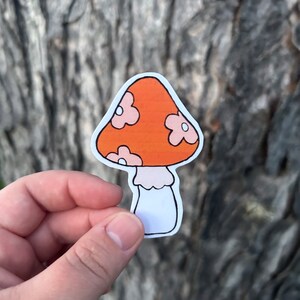 Sticker champignon fleur