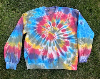 Port & Company Men’s Tie-Dye Crewneck T-Shirt – Blaze Rainbow, 5.4 Oz 100% Cotton, Standard Fit