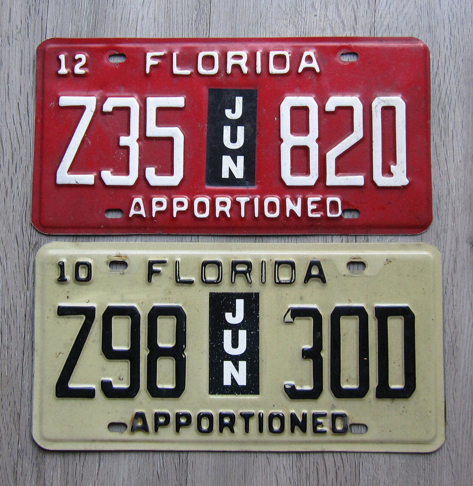 2 Placa de licencia de Florida etiquetas prorrateadas 2012 y Etsy