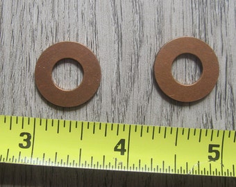 Copper Washer 2 count 3/4" outside diameter 5/16 inside hole vintage