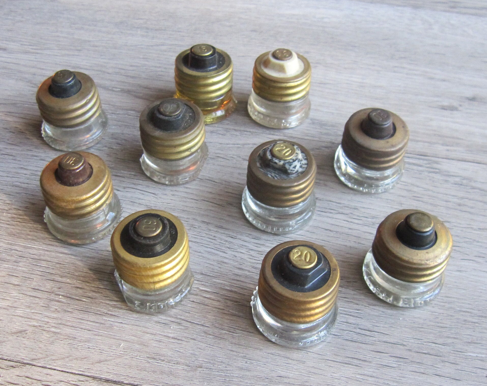 Old Glass Bottom Screw in Plug Fuses 10 Count Etsy
