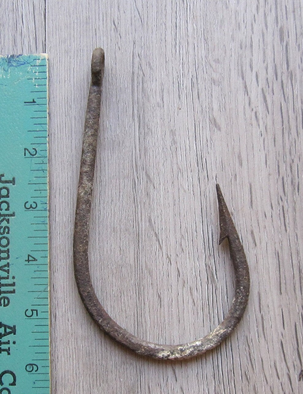 Very large old rusty Fishing Hook 6 tall Etsy