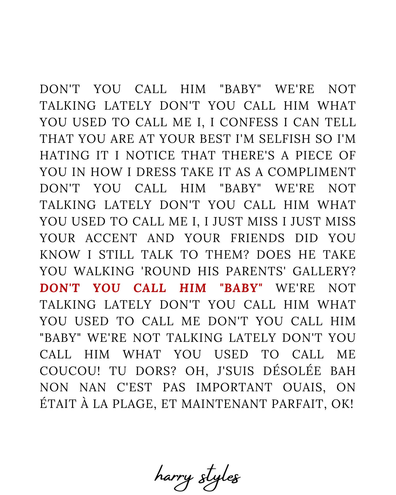 Cherry by Harry Styles Lyrics Digital Download Poster Etsy