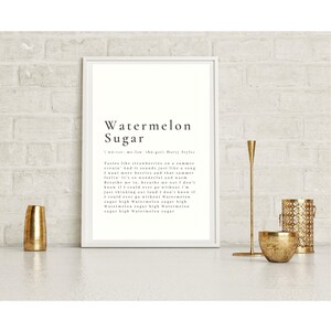 Watermelon Sugar By Harry Styles Lyrics Digital Download Etsy New Zealand