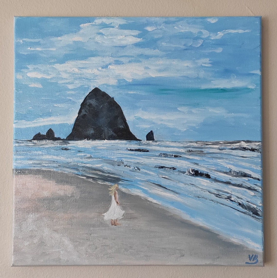 Cannon Beach Painting Oregon State Original Oil Art Painting Etsy