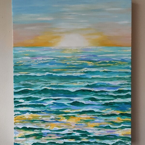 Sunrise Oil Painting Wall Art Etsy