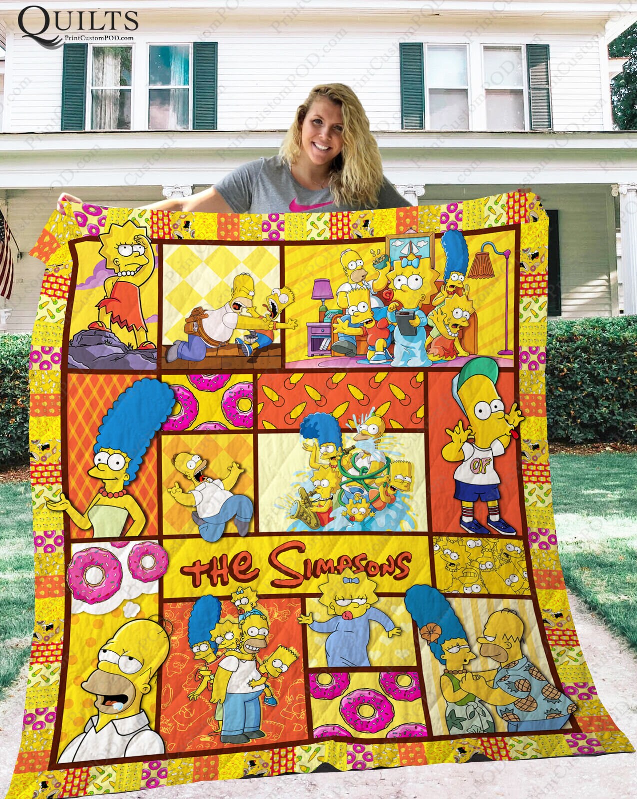The Simpsons Family Cartoon Quilt Blanket Bedding Family Gift Etsy