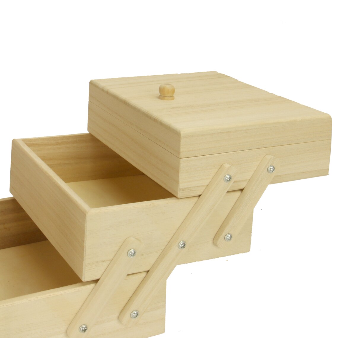 3 Tier Wooden Craft Box Cantilever Sewing Box Arts & Crafts Etsy
