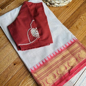 Ready to wear Handloom chettinad  Cotton sarees with stitched blouse.