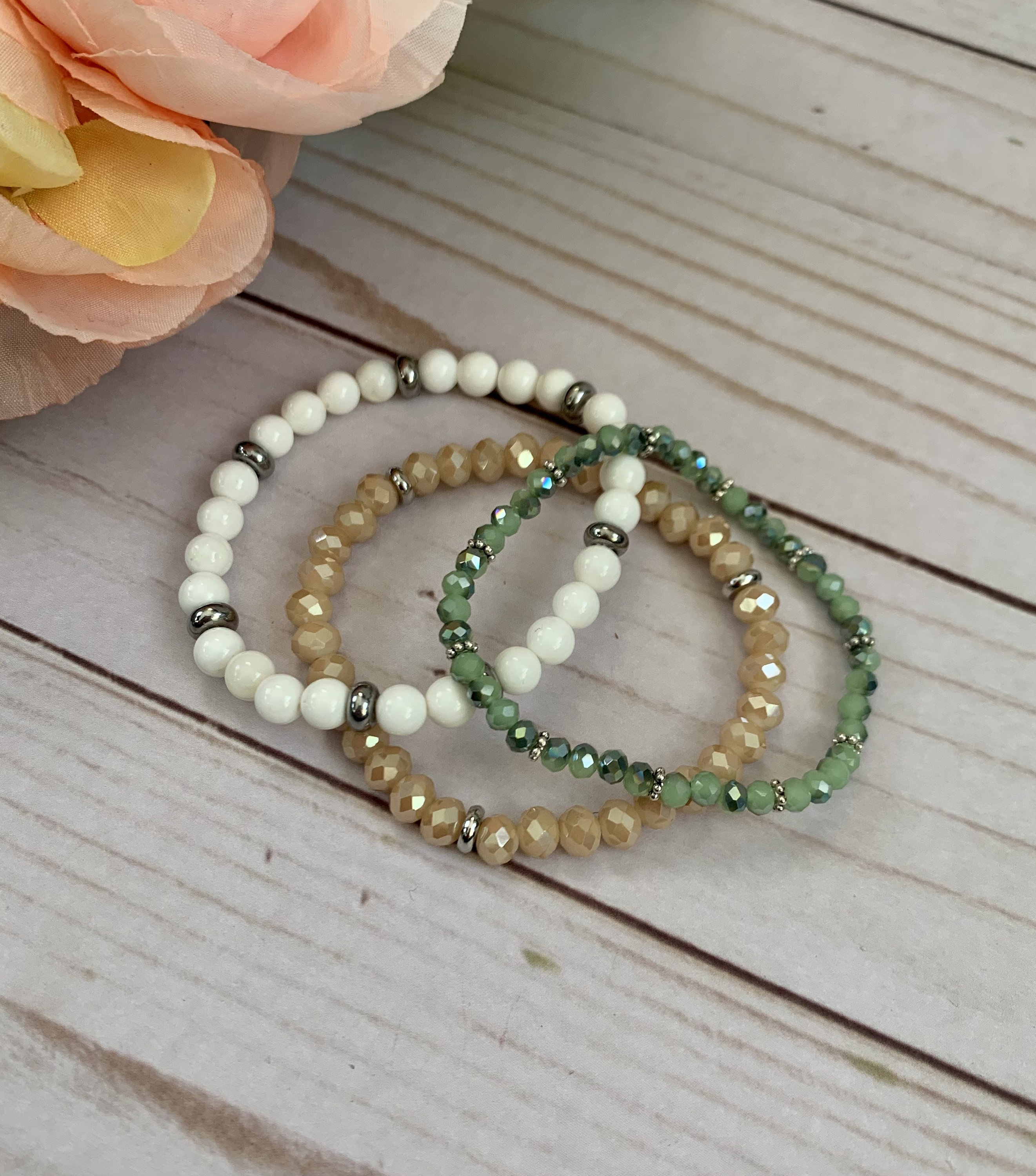 Bracelet Fantaisie Nacré Oxydé Champagne - Jonc 32 Grammes - Modèle W937 - Occasion