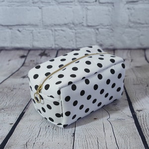 Hand Made Organic Polka Dot Block Print Make up Bag