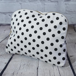 Hand Made Organic Polka Dot Block Print Make up Bag