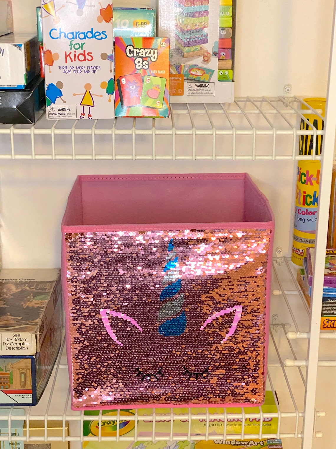 unicorn toy storage unit