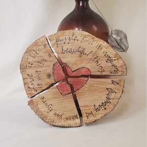 Puzzle Wall-Hangings, Love quotes, L-O-V-E, Customizable, Nat King Cole, Wood-burned Plaque, Decor