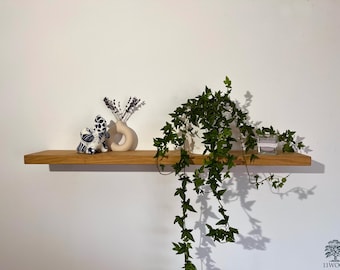 FLOATING Shelf Natural OAK 2.8x15cm Handmade Shelf, wood shelf, kitchen and living room shelf, solid wooden shelf