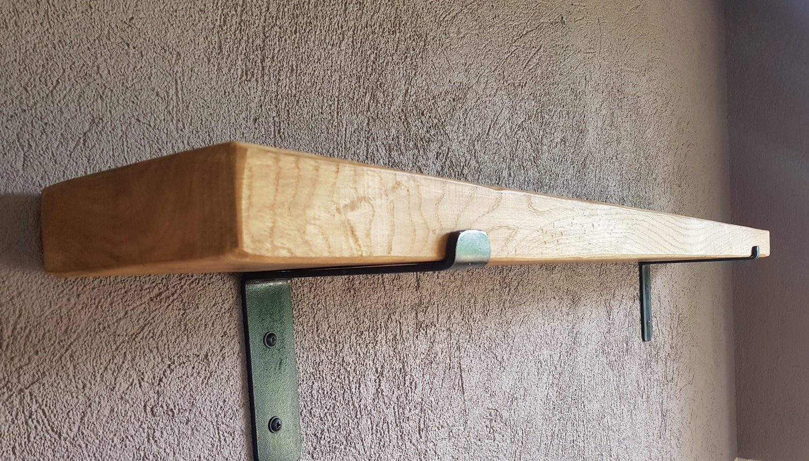 Oak Shelf 5x15cm HANDMADE Iron brackets Etsy