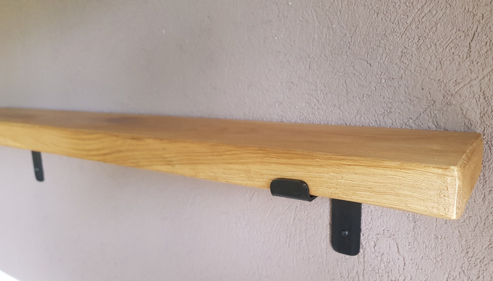 Oak Shelf 5x15cm HANDMADE Iron brackets Etsy