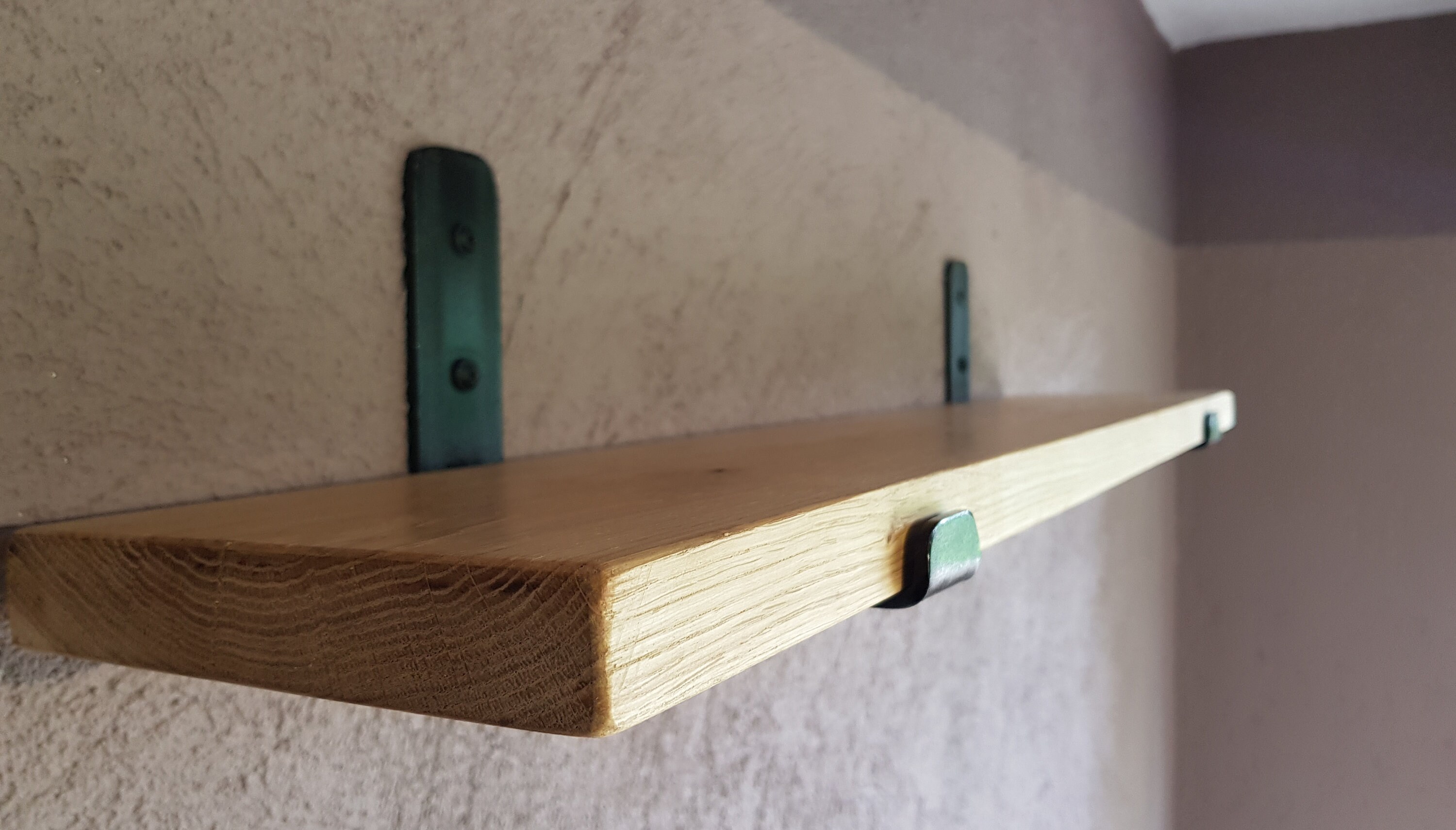 Oak Shelf 2.8x15cm HANDMADE Iron Brackets Hanging Etsy