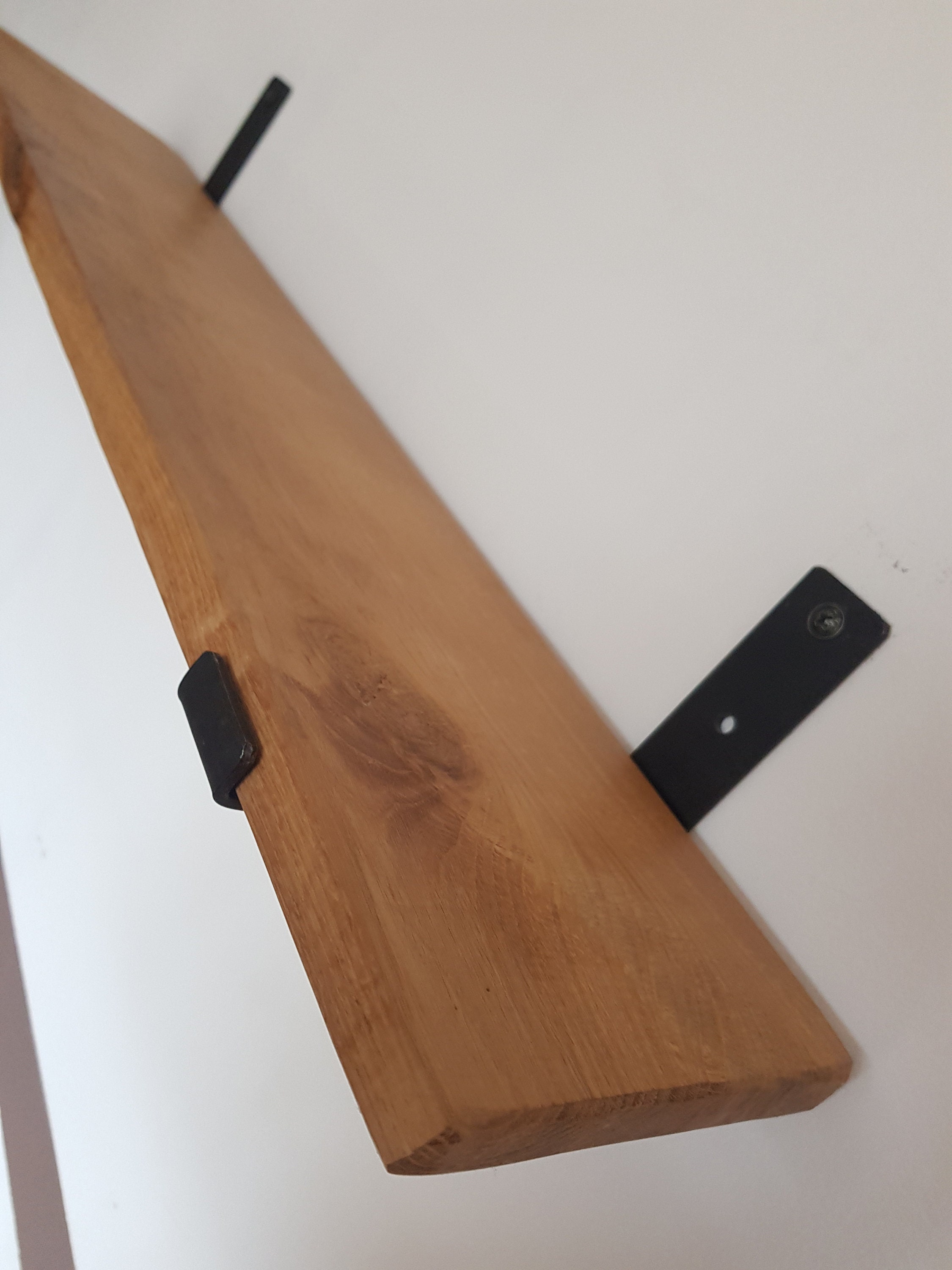 Oak Shelf 2.8x20cm HANDMADE Iron Brackets Hanging Etsy UK