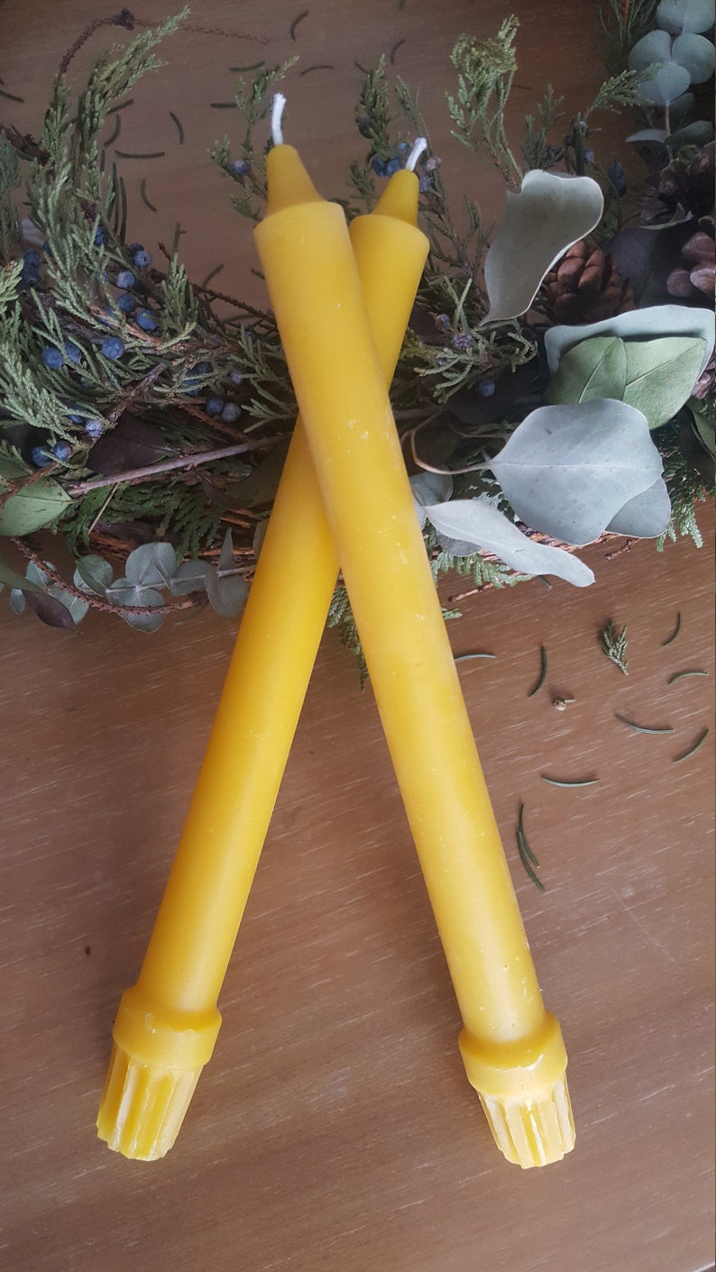 Beeswax Colonial Taper Candle 2 Pack Etsy