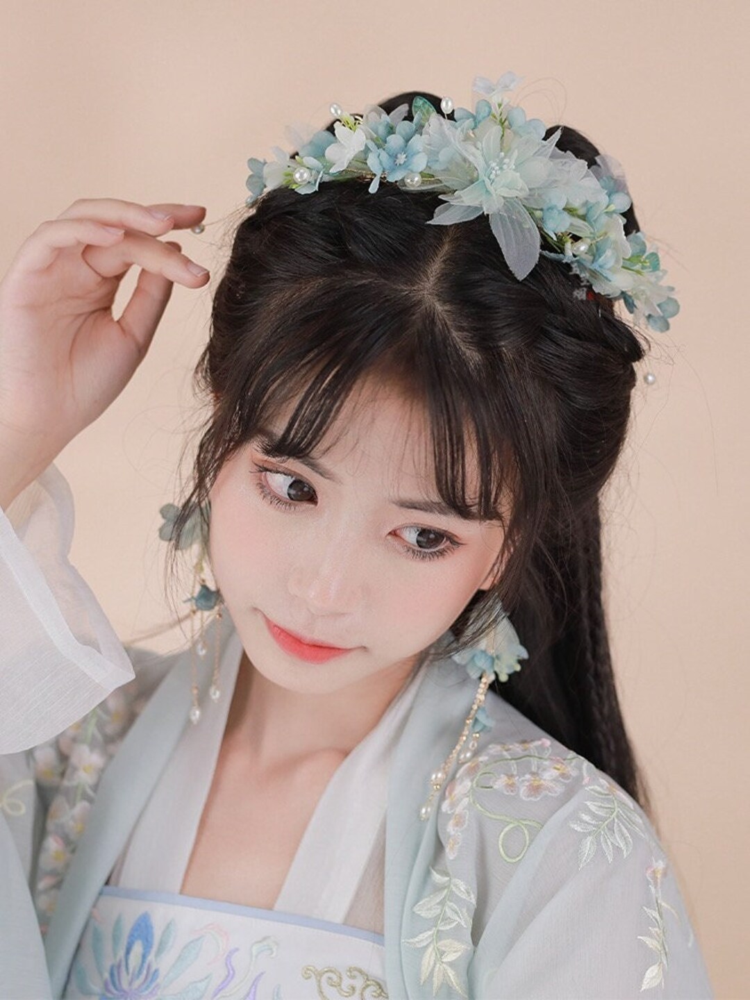 Cute Bowknot Hair Pins Long Ribbons Chinese Style Girl Hair Clip Hanfu  Headdress