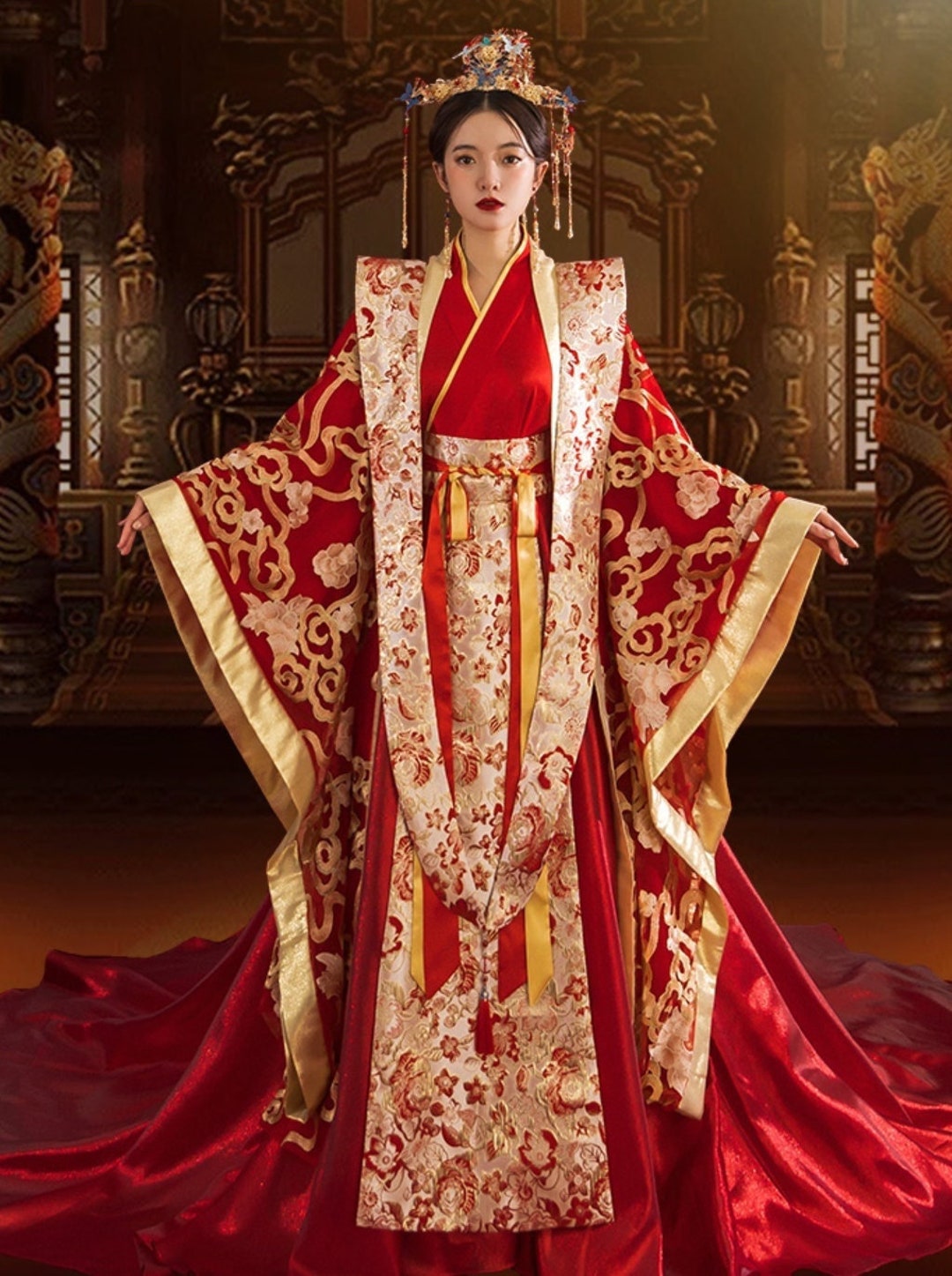 Traditional Han Chinese Wedding Dress Bridal Dress Hanfu Wedding Dress ...