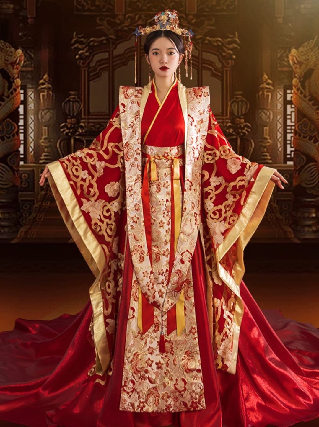 Traditional Han Chinese Wedding Dress Bridal Dress Hanfu Etsy Canada