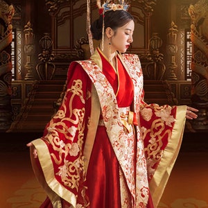Traditional Han Chinese Wedding Dress Bridal Dress Hanfu Wedding Dress ...