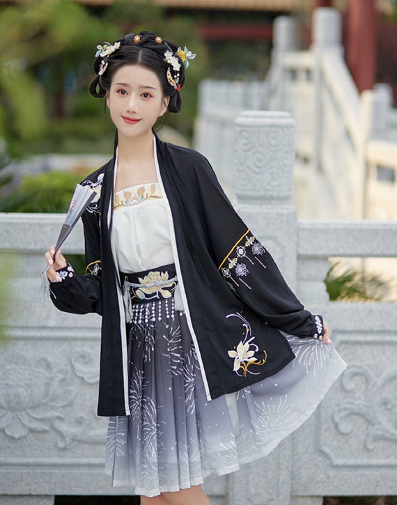 Modern Hanfu by Hanfu Story Chinese Traditional Dress Hanfu Women Song Style  Casual Style Black Hanfu Spark -  Singapore