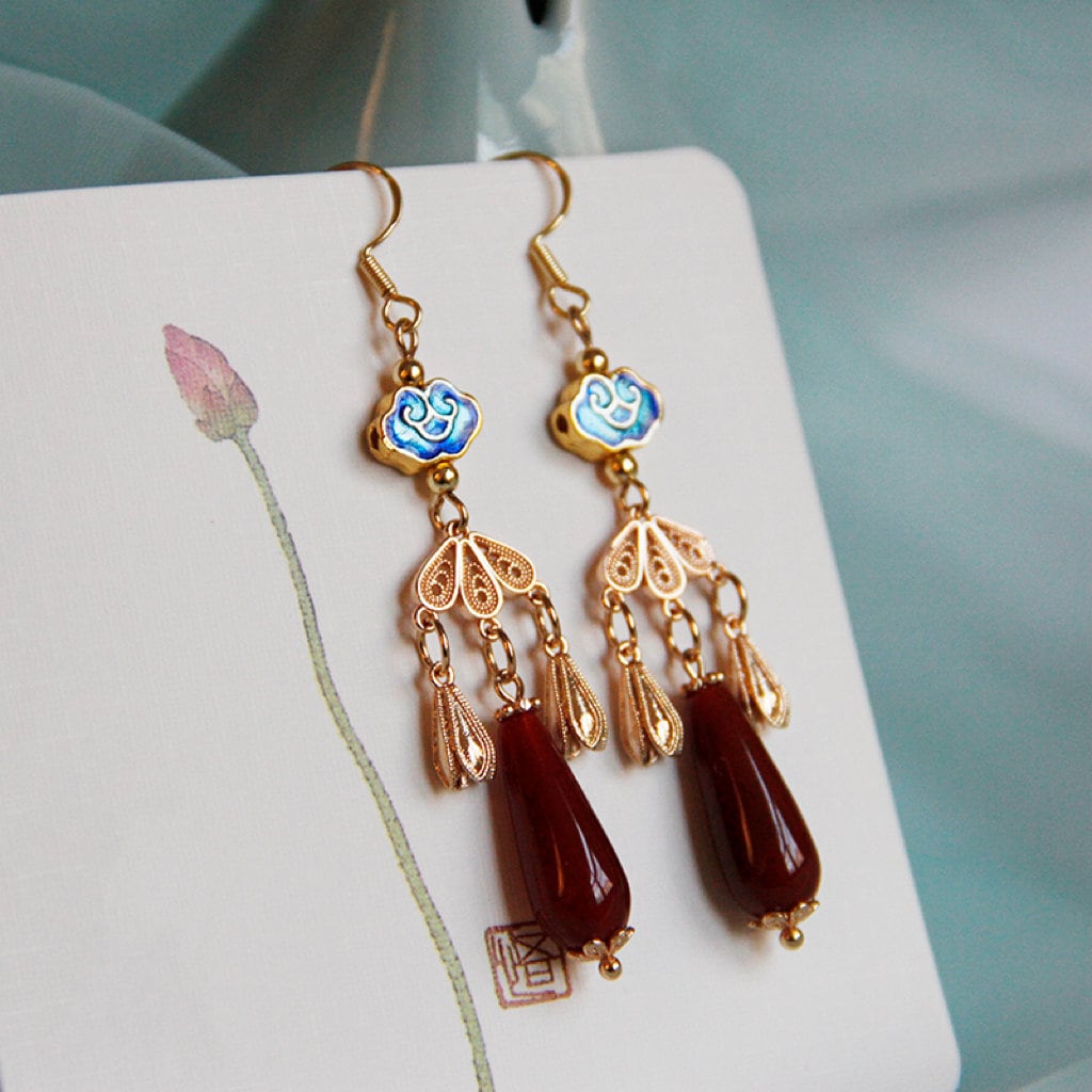 Vintage chinese earrings deals