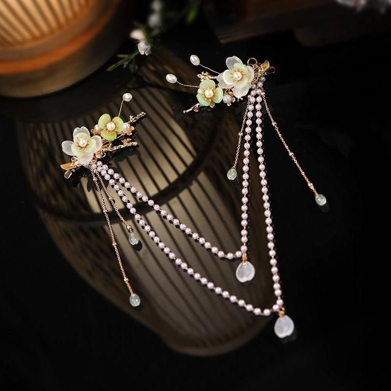 Hanfu Crystal Hair Pins Ancient Ornament Headdress New Chinese