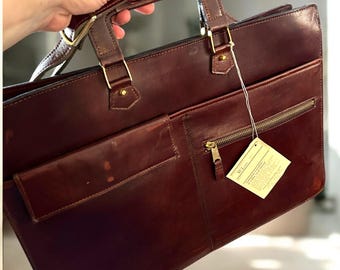 Vintage Coach Metropolitan Briefcase 5180 Mocha Leather Bag Pre-94