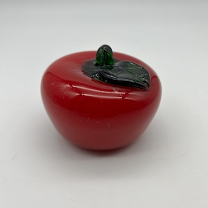 Red Apple Vintage Murano Style Art Glass Hand Blown Vegetable Fruit