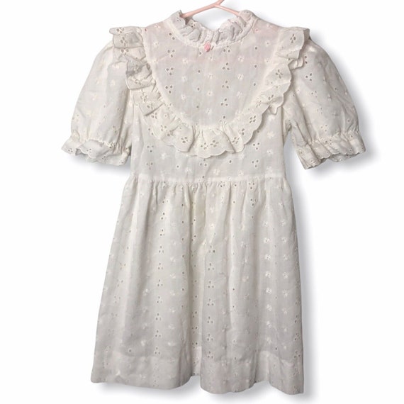 VINTAGE Winnie the Pooh Size 6 Girls Dress White … - image 6