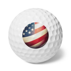 American Flag Patriotic Golf Balls, 6pcs