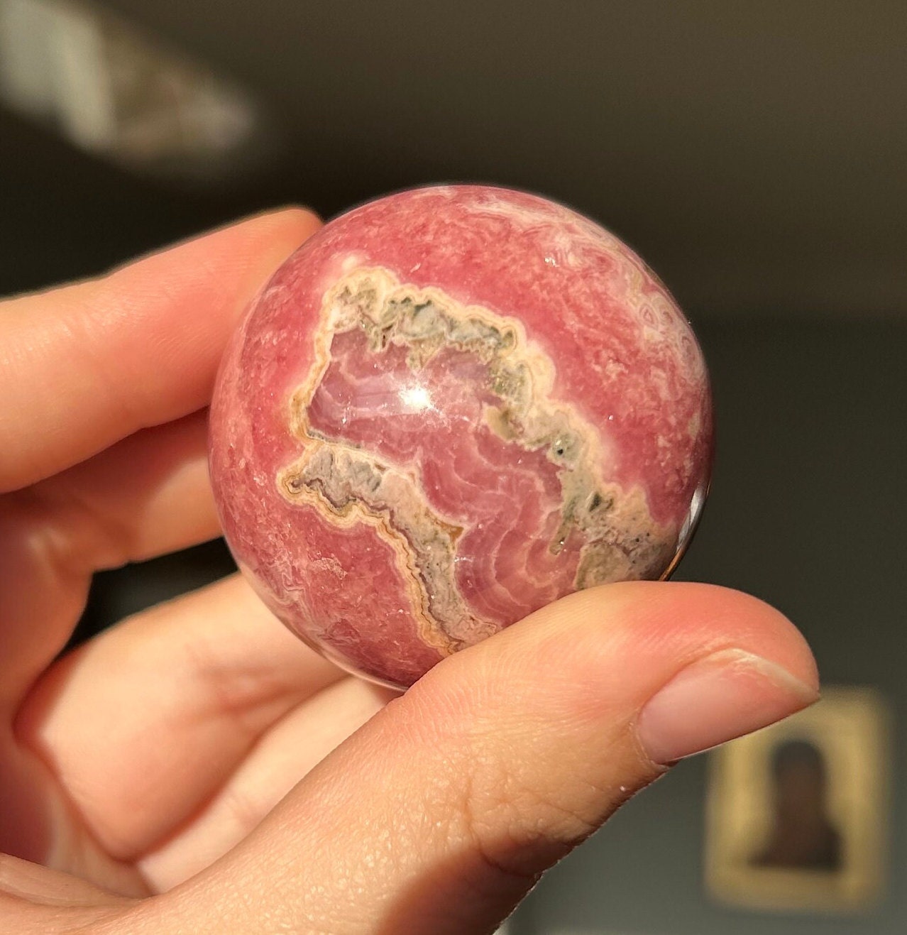 Banded Gem Rhodochrosite Sphere, 45 MM - Etsy