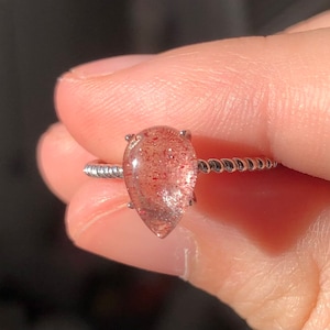 Super Seven Ring, Super Seven Jewelry, Super 7 Ring, Sterling Silver Crystal Ring, Silver Crystal Ring, Adjustable Crystal Ring