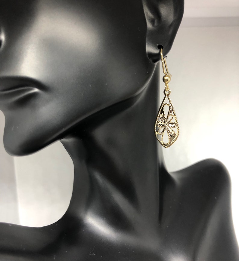 Gifts for Her Valentines Gift Flower Earrings Galentines Gift Gold Earrings Dainty Gold Flower Patterned Earrings Jewelry for Her