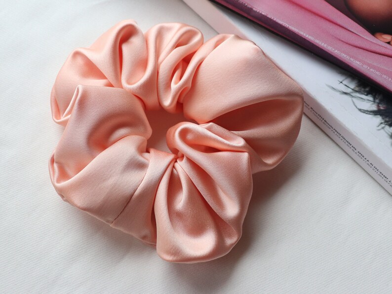 scrunchie elastic hair accessory chignon handmade Scrunchies in satin different colors handmade