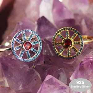 Anello Solaria in argento 925 con pietra magica, design fatato e raffinato, regalo per lei, gioiello elegante per cosplay, amore, amicizia