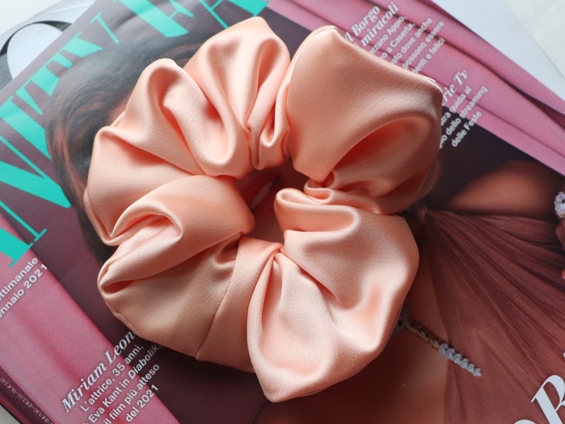scrunchie elastic hair accessory chignon handmade Scrunchies in satin different colors handmade