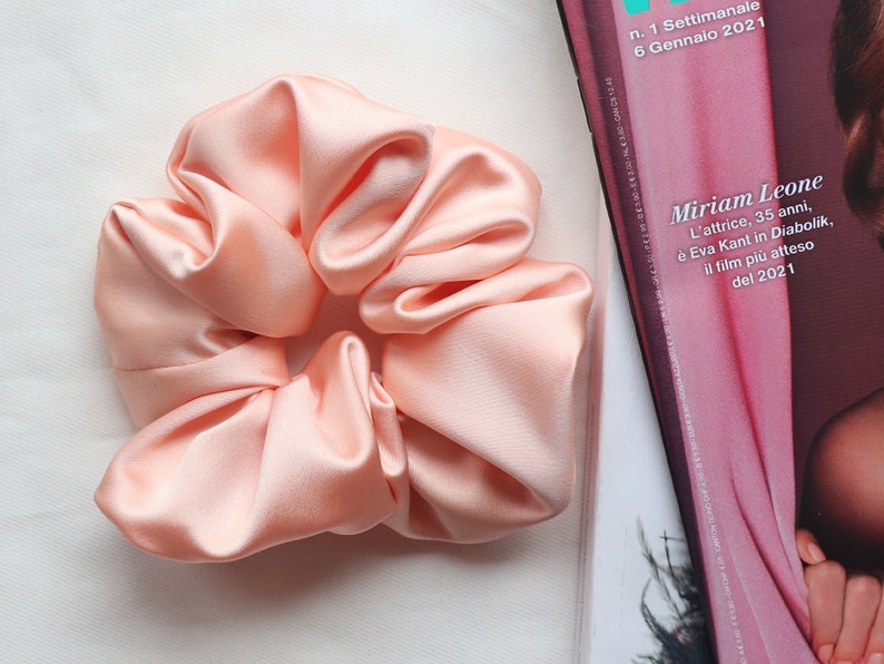 scrunchie elastic hair accessory chignon handmade Scrunchies in satin different colors handmade