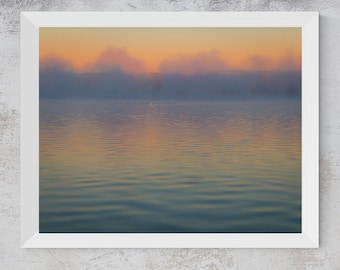 Fotografía de niebla matutina en Silver Lake / Paisaje del norte del estado de Nueva York (descarga digital)
