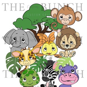 Baby Animals PNG and SVG, Gable Box, Clip art, Safari, Baby shower, Birthday, Layered files
