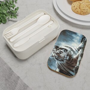 Bento Lunch Box - Tiger on a Leakproof, Compact, Japanese Style Lunch Container image 4