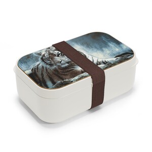 Bento Lunch Box - Tiger on a Leakproof, Compact, Japanese Style Lunch Container image 2