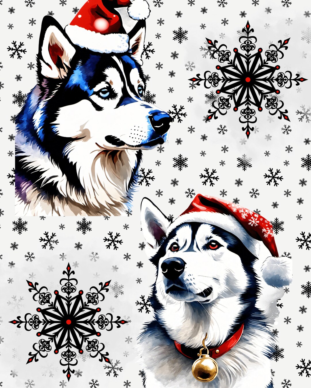 Husky Blanket, Siberian Husky Blanket, Husky Christmas Blanket, Winter