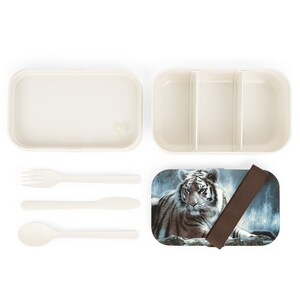 Bento Lunch Box - Tiger on a Leakproof, Compact, Japanese Style Lunch Container image 3